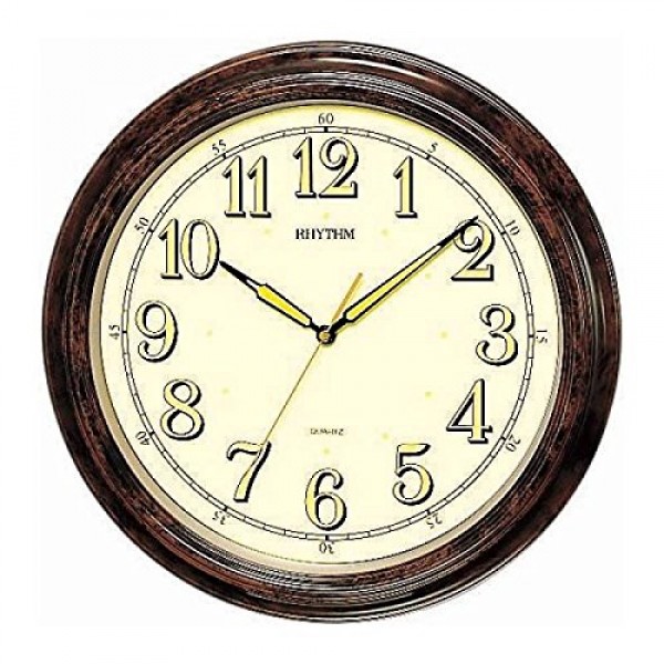 Rhythm Value Added Wall Clock Super Luminous Analog Brown Rhythm Value Added Wall Clock Super Luminous Analog Brown